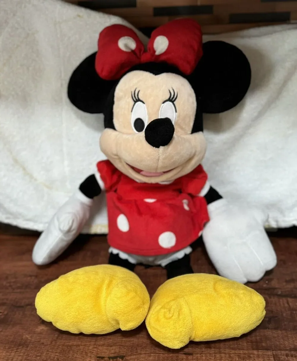 Disney Store Minnie Mouse Mini Bean Bag Plush 20”- Red and Black Doll Soft Toy